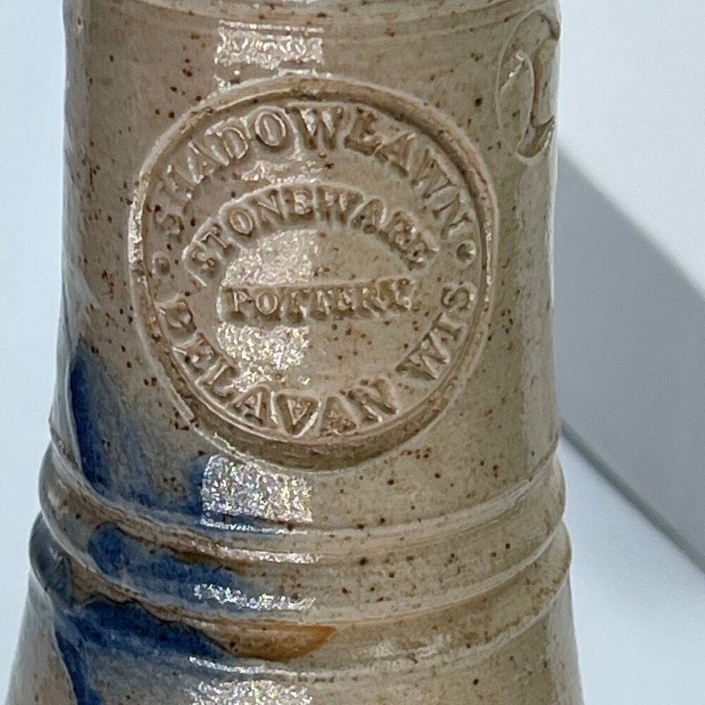 Vintage Shadow Lawn salt glazed pottery Delavan Wis. Bud vase candle stick holde - Picture 3 of 7